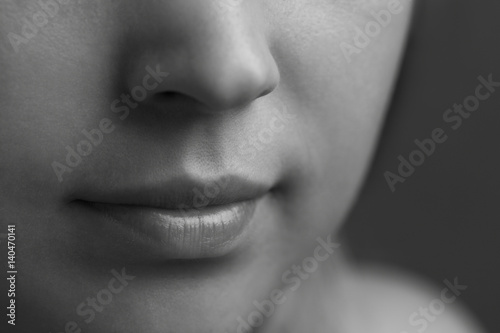 part of young woman's face