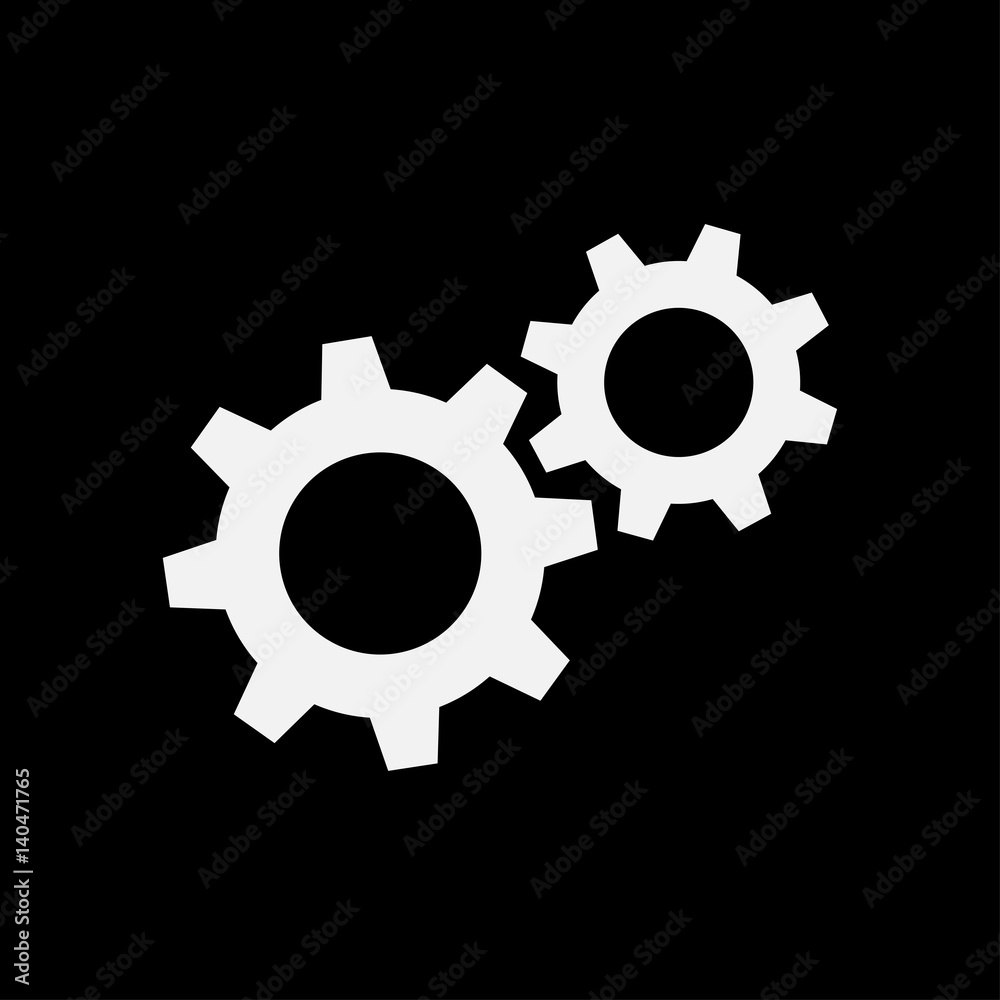 white gear on a black background Stock Illustration | Adobe Stock