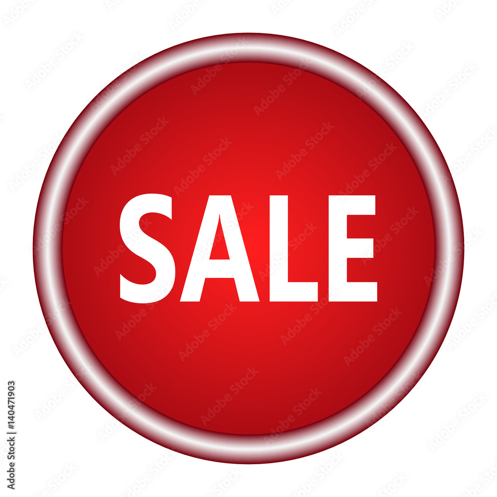 Red sale icon, flat design. Vector illustration. Red sale icon, flat design. Vector illustration.