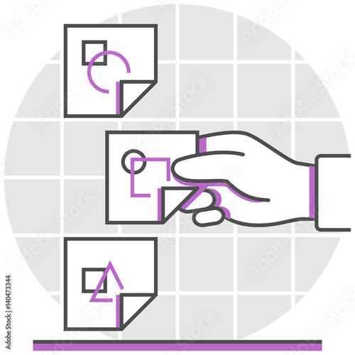 Client Requirement - Infographic Icon Elements from UX Design Set. Flat Thin Line Icon Pictogram for Website and Mobile Application Graphics.