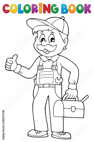 Coloring book happy plumber