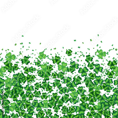 Spring seamless horizontal background with clover leaves for design to the Saint Patrick Day 
