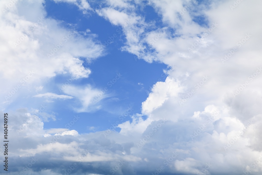 blue sky with big cloud and raincloud, art of nature beautiful and copy space for add text blue sky with big cloud and raincloud, art of nature beautiful and copy space for add text