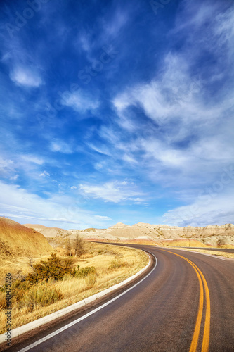 Picture of a scenic highway, travel concept, USA.