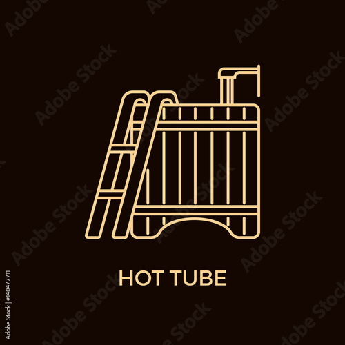 Modern Line Style Hot Tub Logotype Template.