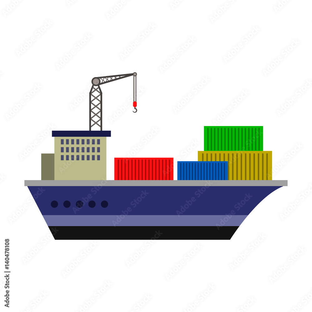 Cargo ship flat icon