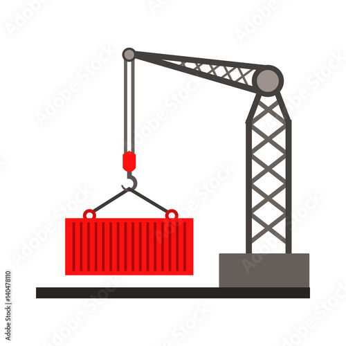 Truck crane flat icon