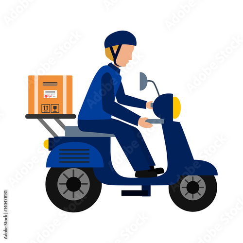 Deliveryman flat icon © egorvector