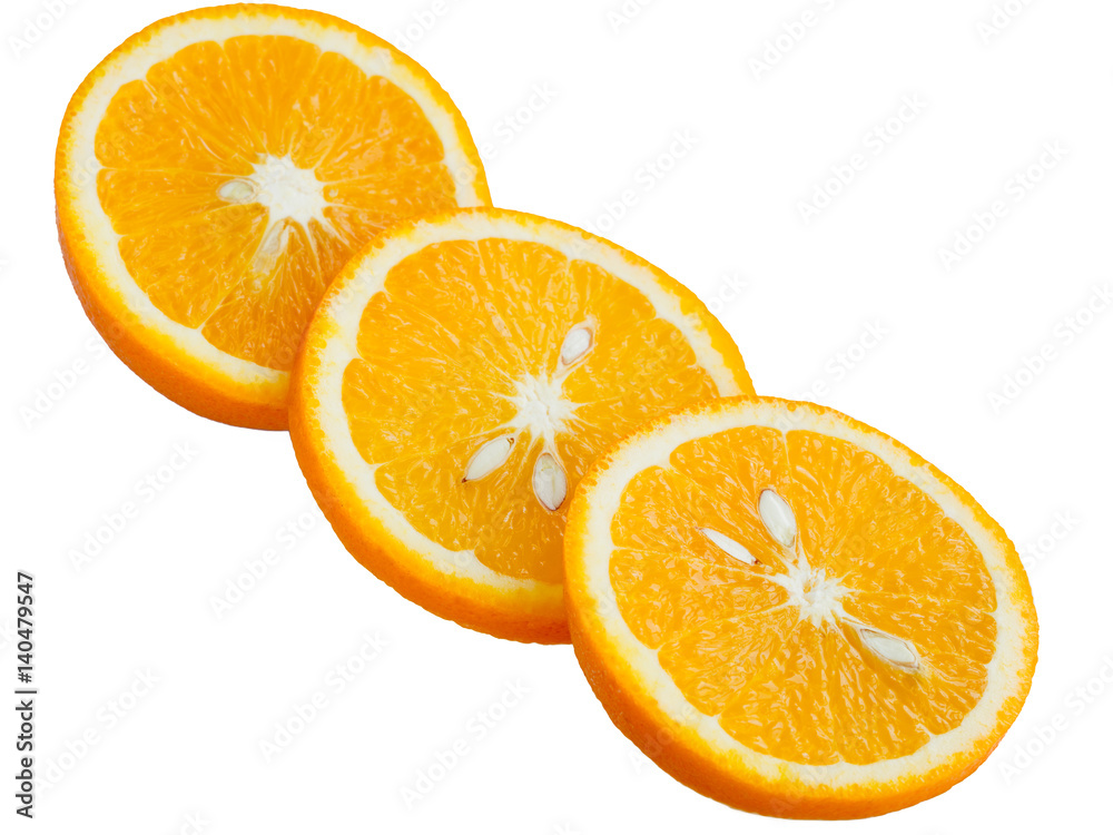 Fototapeta premium Sliced orange on a wite background