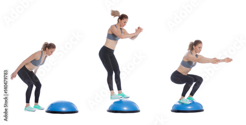 Balance training ball exercise