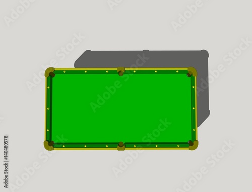 Empty billiard table.Isolat...