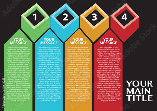 Geometric Shape Page Layout with Bullet Points Design Vector Background Template