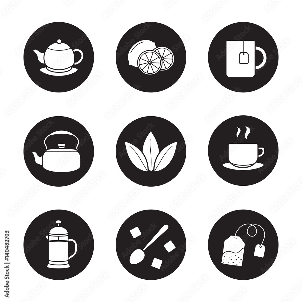 Tea icons set Tea icons set