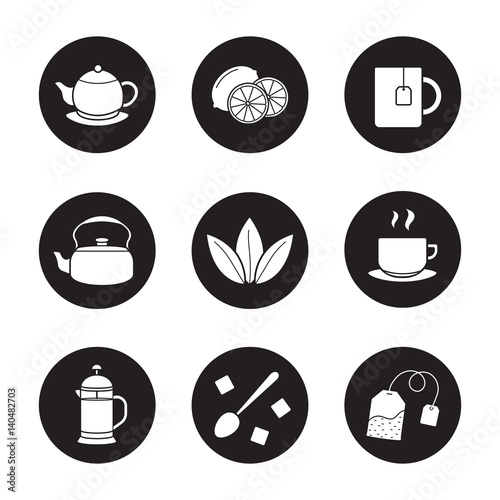 Tea icons set