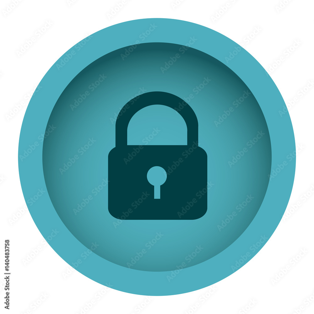 blue circular frame with silhouette padlock vector illustration blue circular frame with silhouette padlock vector illustration