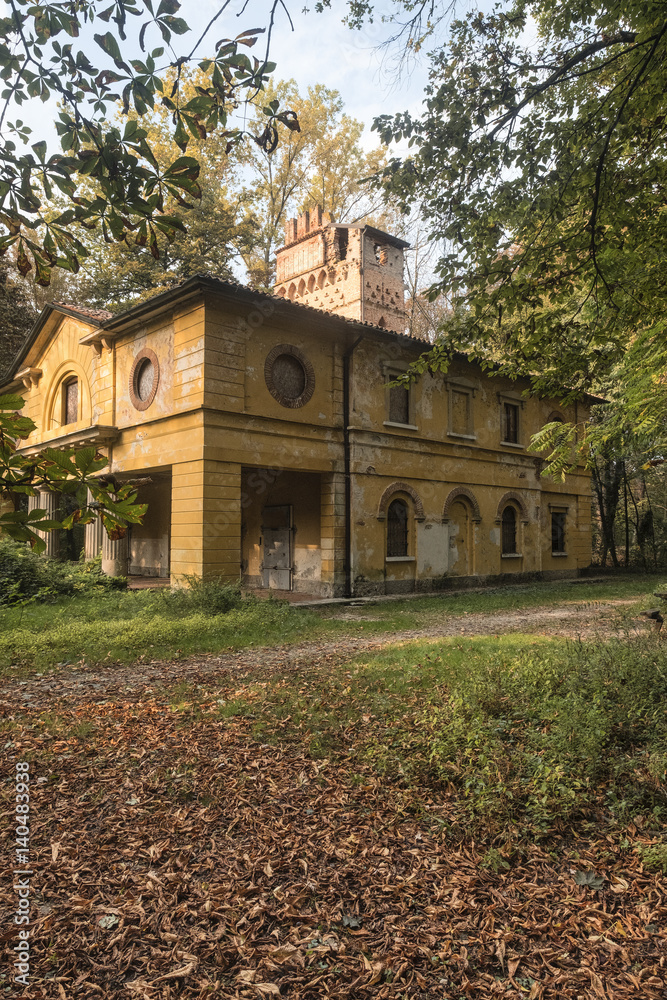 Monza (Italy), the park in autumn. Mill