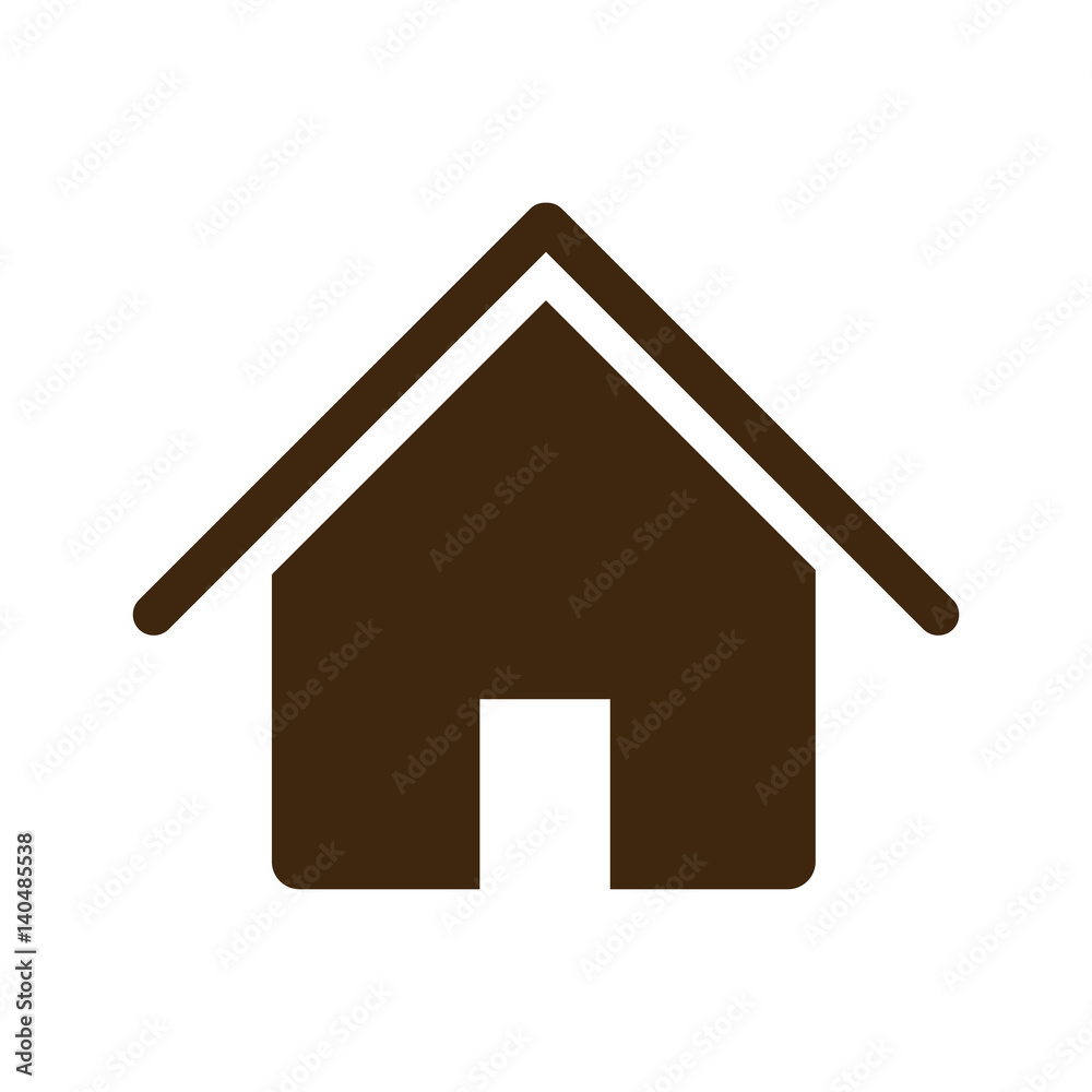 silhouette house icon flat design vector illustration