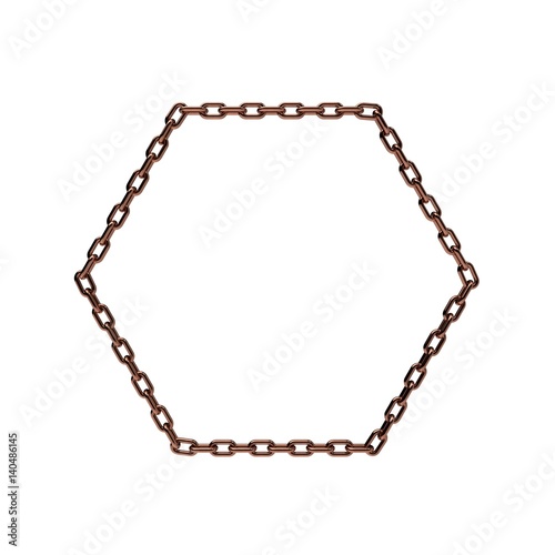 Copper chain in form of hex...