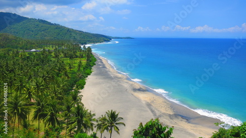 Obraz na płótnie Aerial view of beautiful beach on Lombok Island, Indonesia