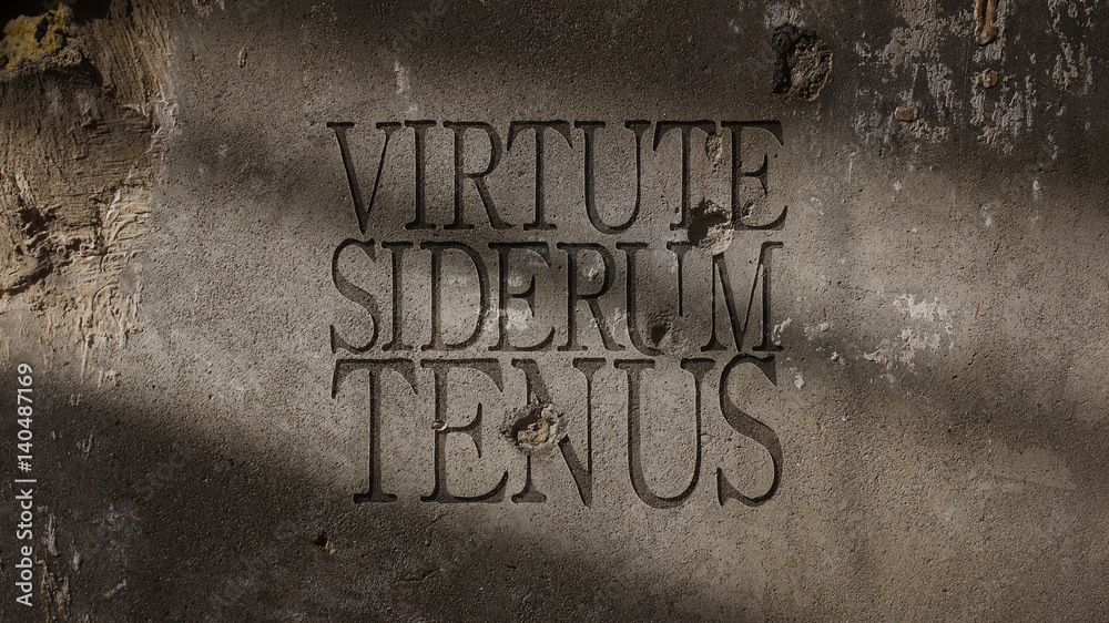 Virtute Siderum Tenus. Latin Phrase usually translated as With Valor To The  Stars. Italian Air Force Motto Stock Photo