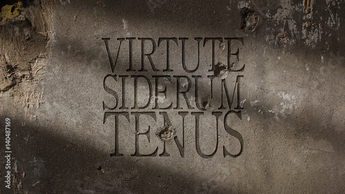 Virtute Siderum Tenus. Latin Phrase usually translated as With Valor To The Stars. Italian Air Force Motto photo