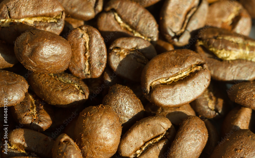 Roasted coffee beans background concept Roasted coffee beans background concept