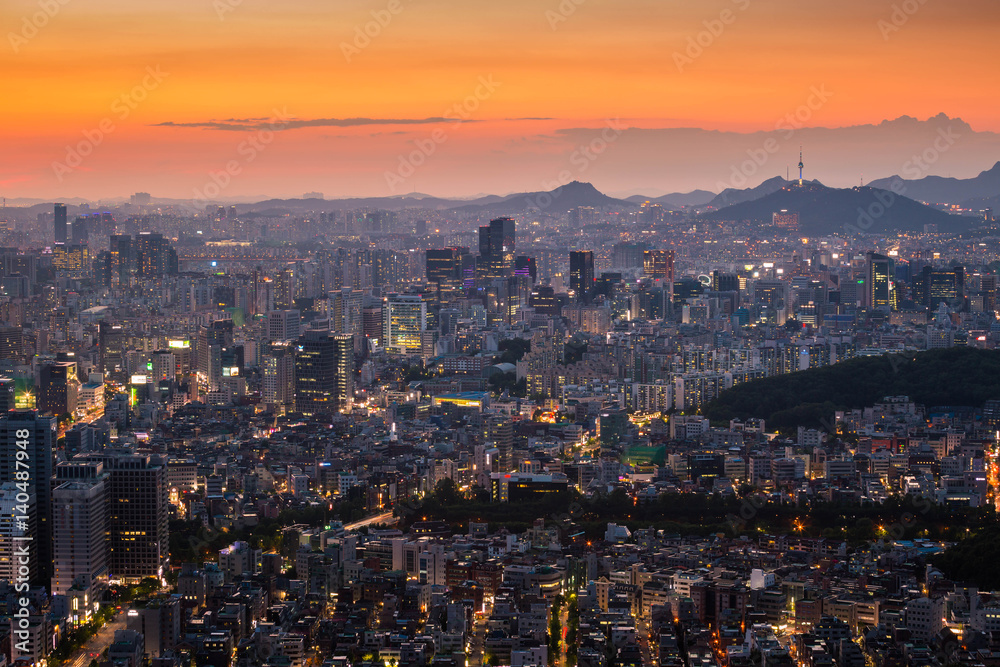 Seoul city and downtown, South Korea.