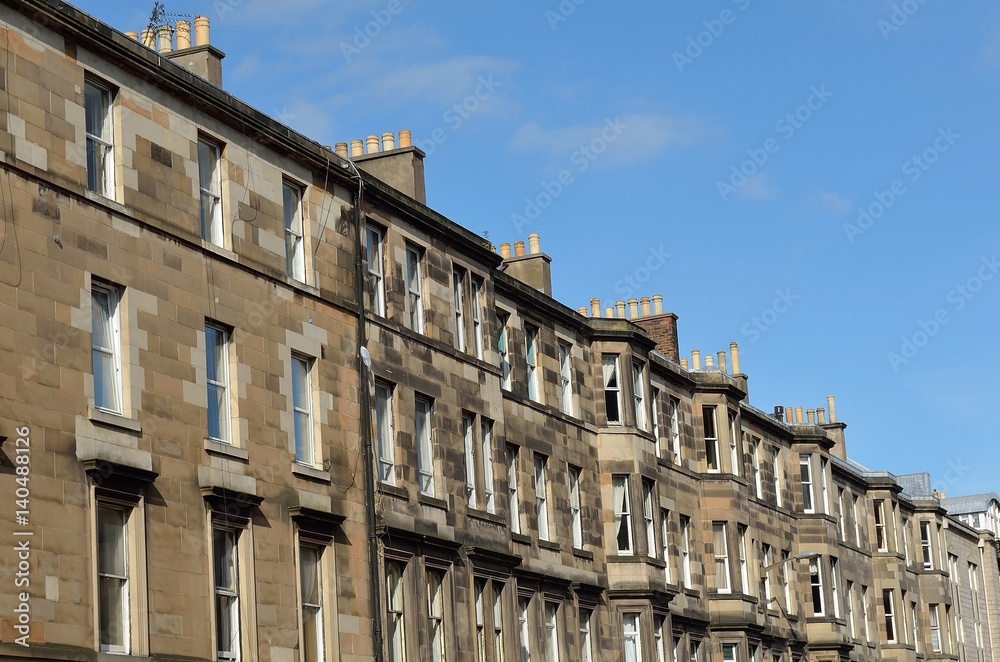 View of Victorian tenement housing in Edinburgh