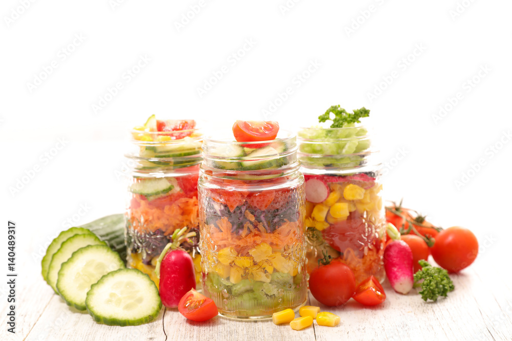 vegetable salad in jar vegetable salad in jar