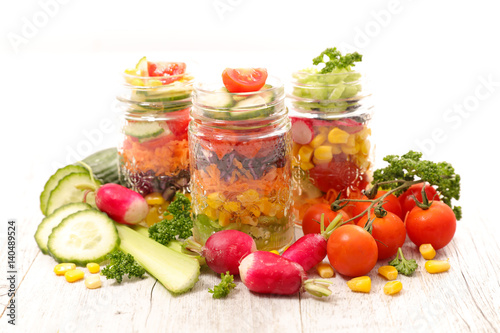 vegetable salad in jar