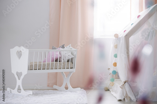 Fototapeta Naklejka Na Ścianę i Meble -  Crib in baby room