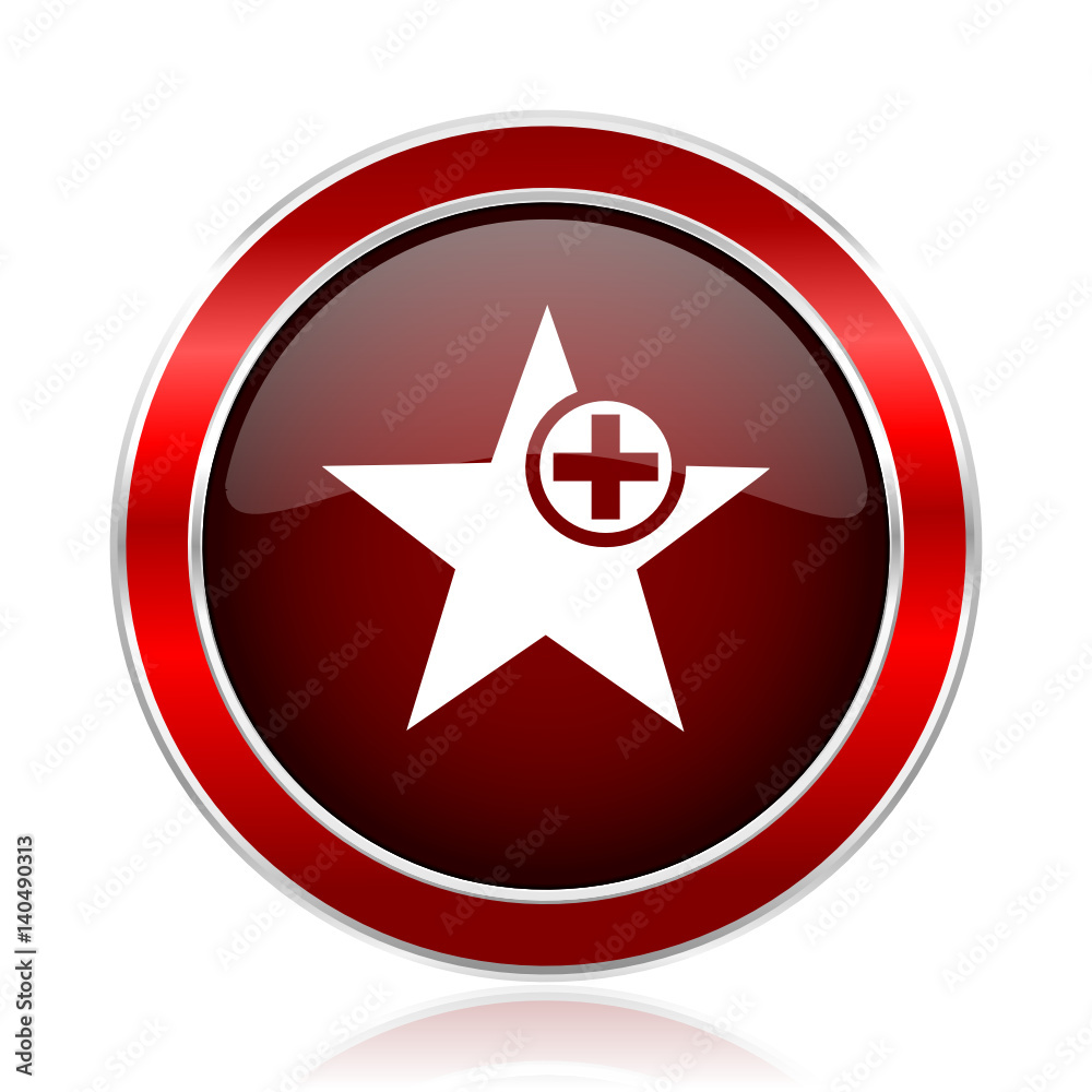 Star red round glossy metallic web and smartphone vector icon isolated on white background.
Star red round glossy metallic web and smartphone vector icon isolated on white background.