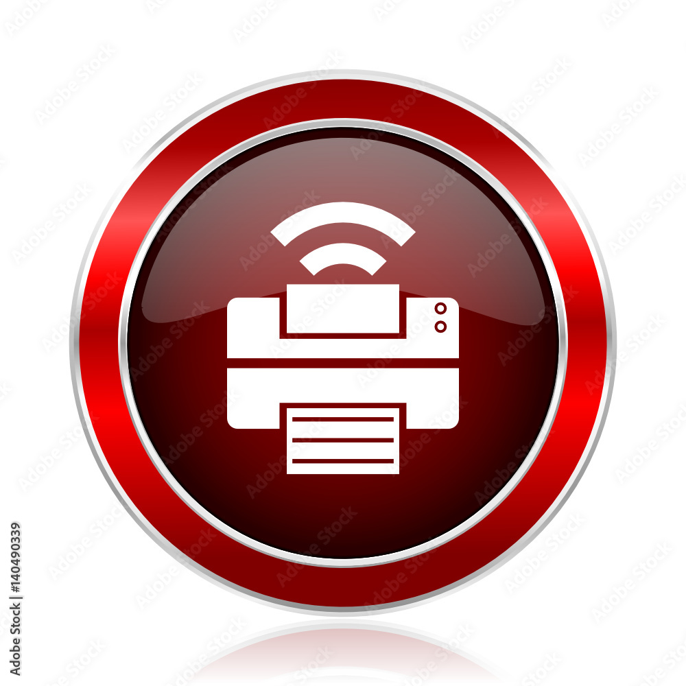 Printer red round glossy metallic web and smartphone vector icon isolated on white background.
Printer red round glossy metallic web and smartphone vector icon isolated on white background.