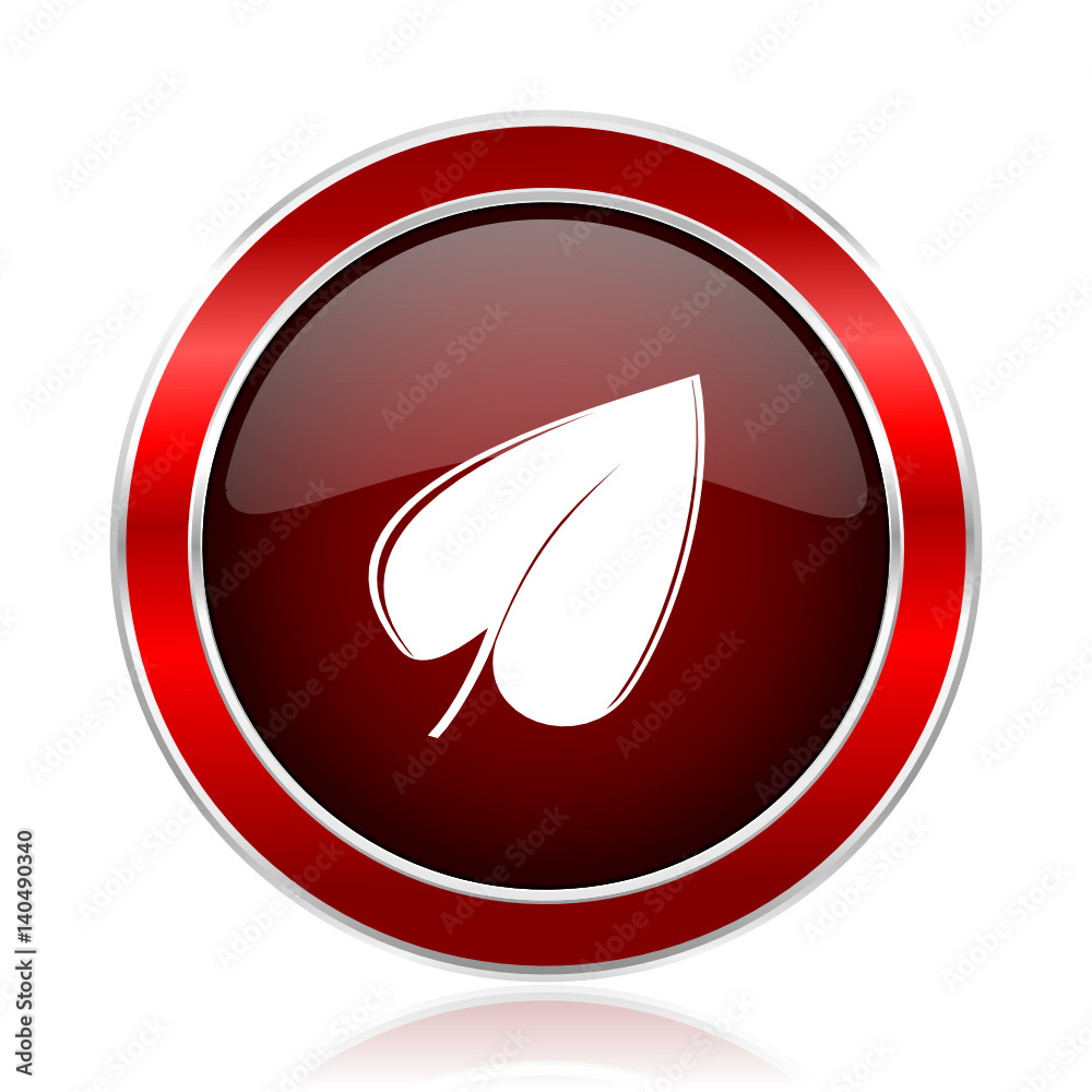 Leaf red round glossy metallic web and smartphone vector icon isolated on white background.
Leaf red round glossy metallic web and smartphone vector icon isolated on white background.