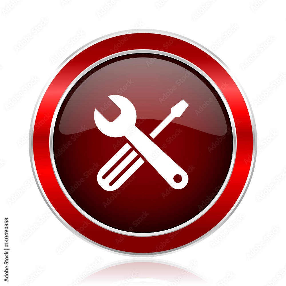 Tools red round glossy metallic web and smartphone vector icon isolated on white background.
Tools red round glossy metallic web and smartphone vector icon isolated on white background.