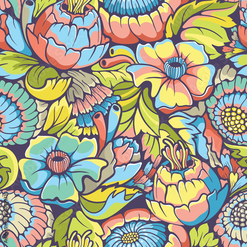 Colorful seamless floral pattern