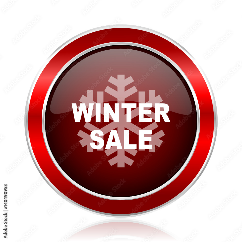 Winter sale red round glossy metallic web and smartphone vector icon isolated on white background.
Winter sale red round glossy metallic web and smartphone vector icon isolated on white background.