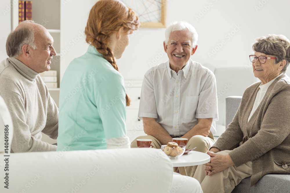 Fototapeta premium Nurse and patients