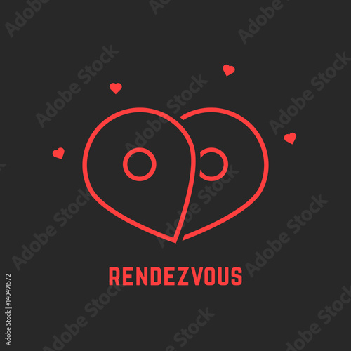 red rendezvous icon with pin