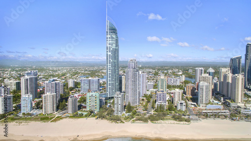 Aerial view of Surfers Paradise and beach with Q1 building. photo