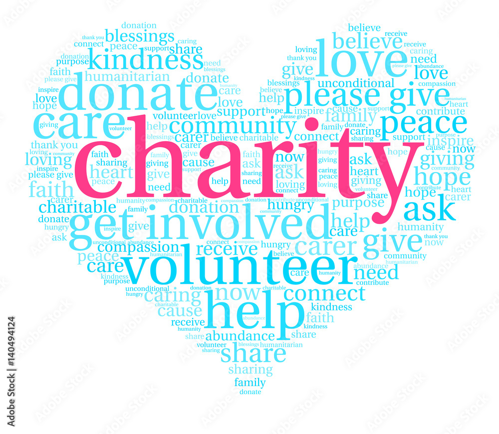 Charity Word Cloud on a white background. Charity Word Cloud on a white background.