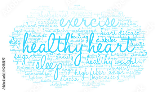 Healthy Heart Word Cloud on a white background.  © arloo