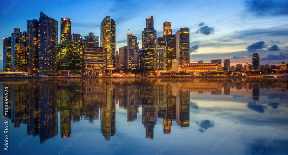 Obraz premium Singapore Skyline and view of Marina Bay