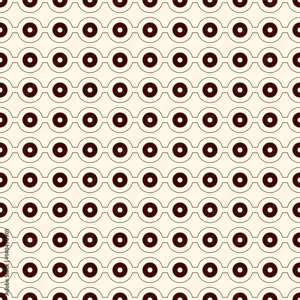 Outline seamless pattern with horizontal lines and circles. Strings of beads motif. Minimalist geometric background. Outline seamless pattern with horizontal lines and circles. Strings of beads motif. Minimalist geometric background.