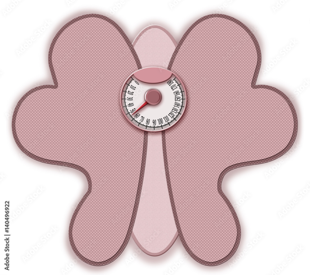 3D Illustration isolated pink weight scale in the form of butterfly 3D Illustration isolated pink weight scale in the form of butterfly