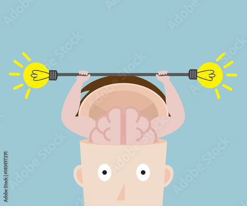 human brain exercise with fresh bulb idea