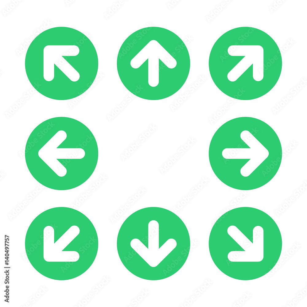 Direction arrow vector set