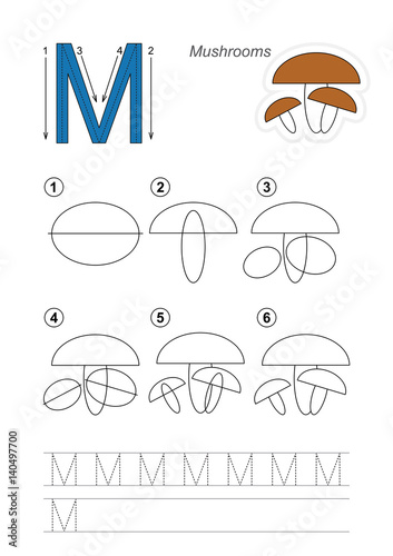 Drawing tutorial for letter.