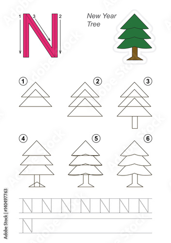 Drawing tutorial for letter.