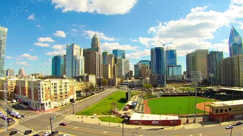 charlotte north carolina skyline on a sunny day